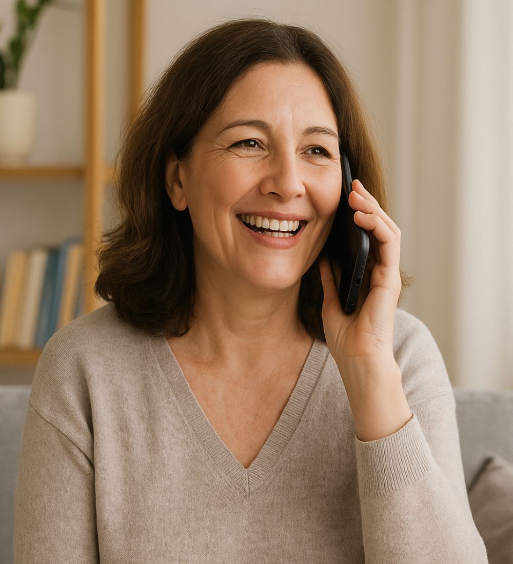 woman calling from home